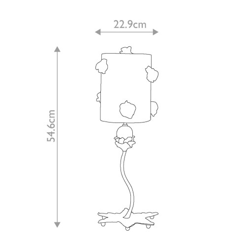 Lampa stołowa La Fleurette - 1 źródło światła - Kremowy, brązowy, złoty