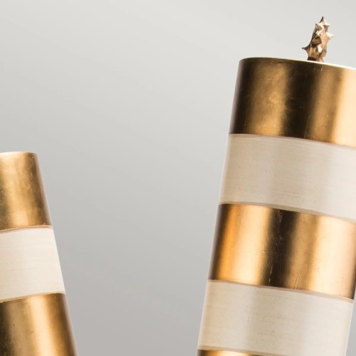 Lampa podłogowa Nettle - 2 źródła światła - Złoty, taupe