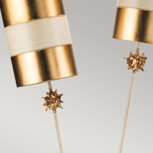 Lampa podłogowa Nettle - 2 źródła światła - Złoty, taupe