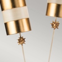 Lampa podłogowa Nettle - 2 źródła światła - Złoty, taupe