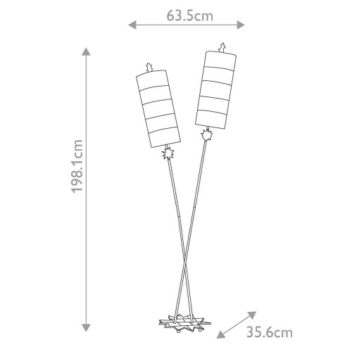 Lampa podłogowa Nettle - 2 źródła światła - Złoty, taupe