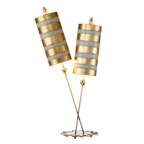 Lampa stołowa Nettle Luxe - 2 źródła światła - Złoty, taupe