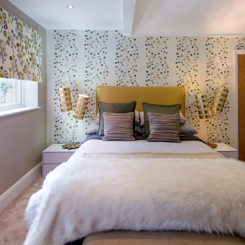 Lampa stołowa Nettle Luxe - 2 źródła światła - Złoty, taupe