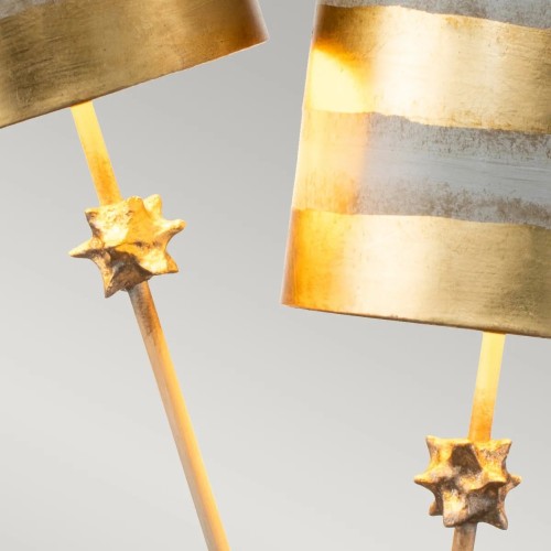 Lampa stołowa Nettle Luxe - 2 źródła światła - Złoty, taupe
