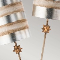Lampa stołowa Nettle Luxe - 2 źródła światła - Srebrny, kremowy