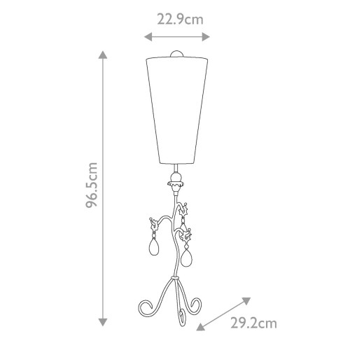 Lampa stołowa Tivoli - 1 źródło światła - Srebrny, kremowa patyna