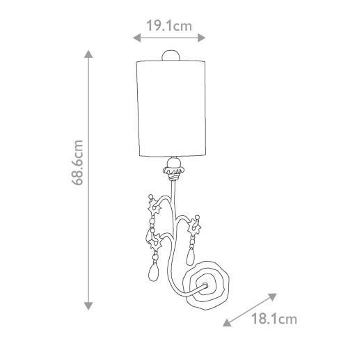 Kinkiet Tivoli - 1 źródło światła - Złoty, kremowa patyna