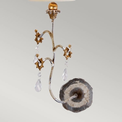 Kinkiet Tivoli - 1 źródło światła - Srebrny, kremowa patyna