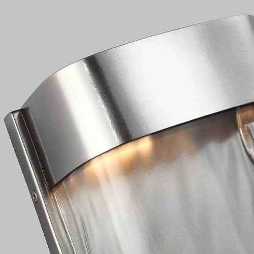 Duży latarnia naścienna LED Bennie - Szczotkowana stal