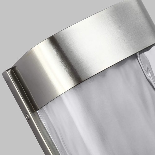 Duży latarnia naścienna LED Bennie - Szczotkowana stal