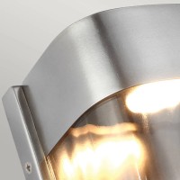 Mała latarnia naścienna LED Bennie - Szczotkowana stal