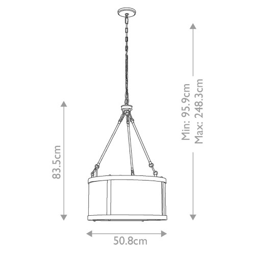 Lampa wisząca Bluffton - 3 źródła światła - Olejowany brąz