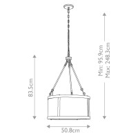Lampa wisząca Bluffton - 3 źródła światła - Olejowany brąz