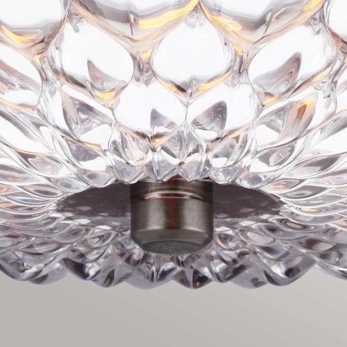 Mały plafon Botanic - 3 źródła światła - Ciemny postarzany mosiądz