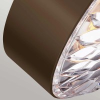 Mały plafon Botanic - 3 źródła światła - Ciemny postarzany mosiądz