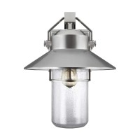 Duża latarnia naścienna Boynton - 1 źródło światła - Szczotkowana stal