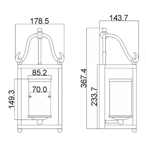 Kinkiet Declaration - 1 źródło światła - Postarzane kute żelazo
