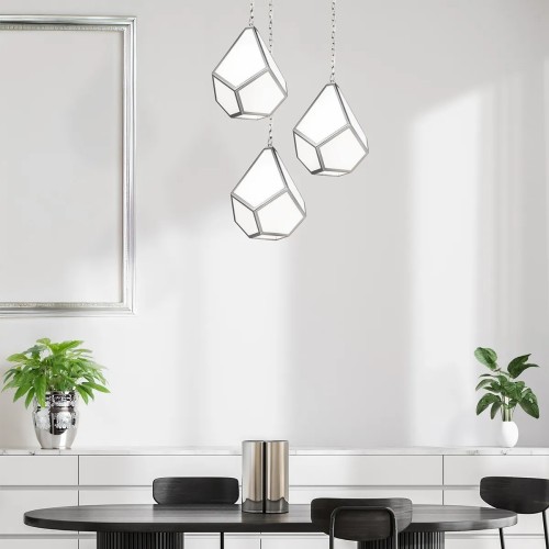 Lampa wisząca Diamond - 4 źródła światła - Polerowany nikiel