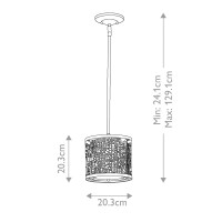Mała lampa wisząca Joplin - 1 źródło światła - Chrom