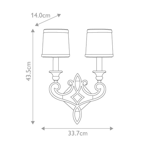 Kinkiet Justine - 2 źródła światła - Gwieździsty brąz