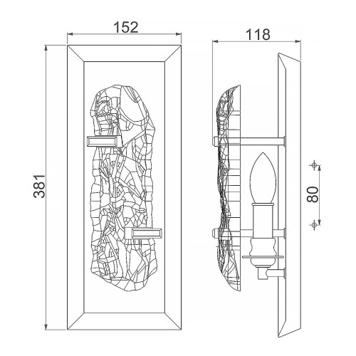 Kinkiet Katerina - 1 źródło światła - Chrom