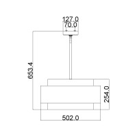 Lampa wisząca Kenney - 3 źródła światła - Srebrny