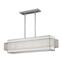 Lampa wyspowa Kenney - 5 źródeł światła - Srebrny