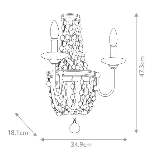 Kinkiet Malia - 2 źródła światła - Polerowany nikiel