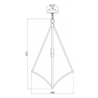 Duża lampa wisząca Nico - 1 źródło światła - Polerowany chrom