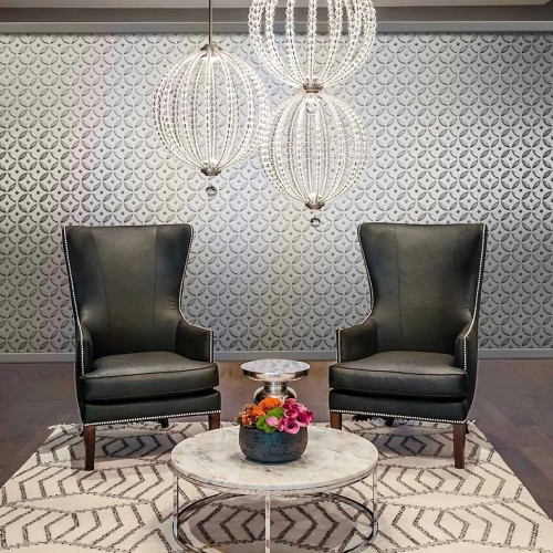 Średnia lampa wisząca LED Oberlin - Satynowy nikiel