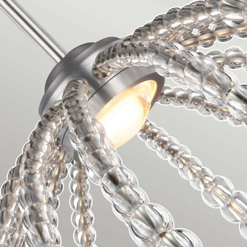 Średnia lampa wisząca LED Oberlin - Satynowy nikiel