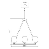 Żyrandol Rubin - 4 źródła światła - Polerowany nikiel