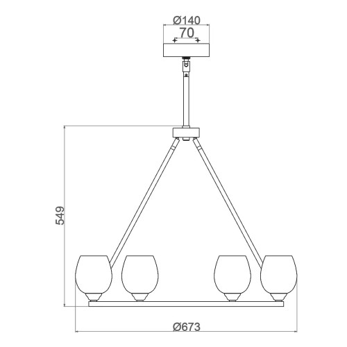 Żyrandol Rubin - 6 źródeł światła - Polerowany nikiel
