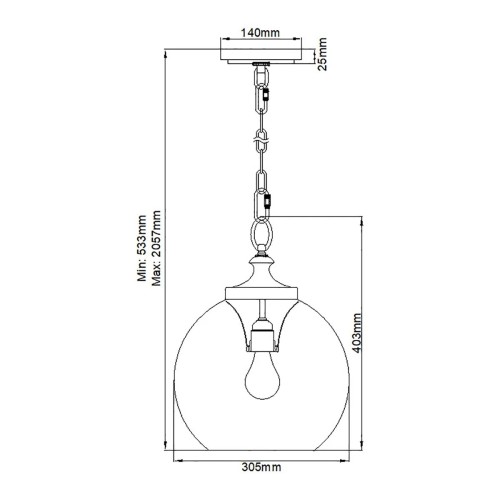 Lampa wisząca Tabby - 1 źródło światła - Szczotkowana stal