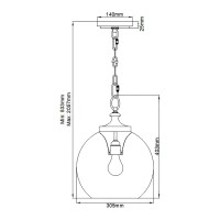 Lampa wisząca Tabby - 1 źródło światła - Szczotkowana stal