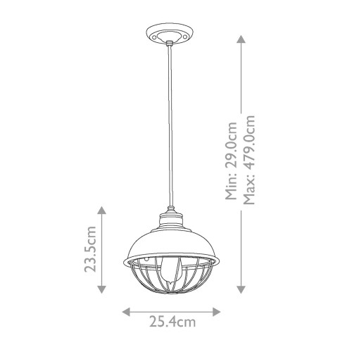 Lampa wisząca Urban Renewal - 1 źródło światła - Postarzane kute żelazo