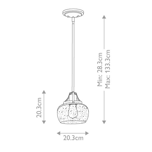 Mała lampa wisząca Urban Renewal - 1 źródło światła - Rustykalne żelazo