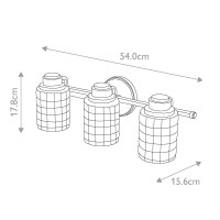 Kinkiet Wadsworth - 3 źródła światła - Polerowany chrom
