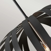 Duży żyrandol Woodstock - 6 źródeł światła - Teksturowana czerń