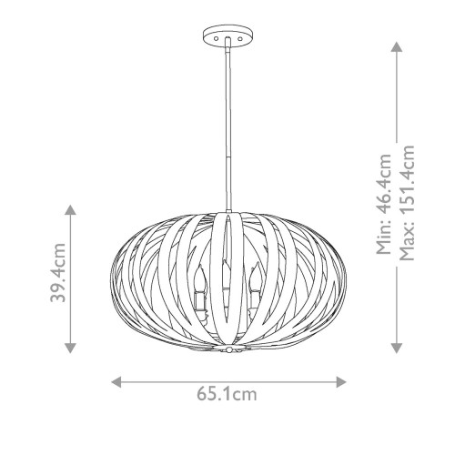Duży żyrandol Woodstock - 6 źródeł światła - Teksturowana czerń