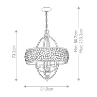 Duży żyrandol Zara - 4 źródła światła - Szczotkowana stal