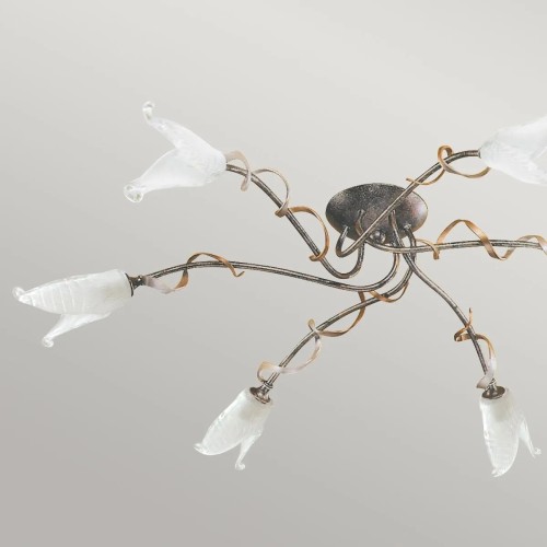 Półplafon Fly - 6 źródeł światła - Czarny, srebrny, złoty