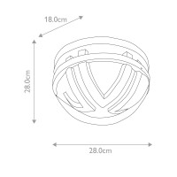 Plafon ogrodowy Frida - 1 źródło światła - Grafitowy