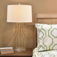 Lampa stołowa Stella - 1 źródło światła - Postarzane złoto