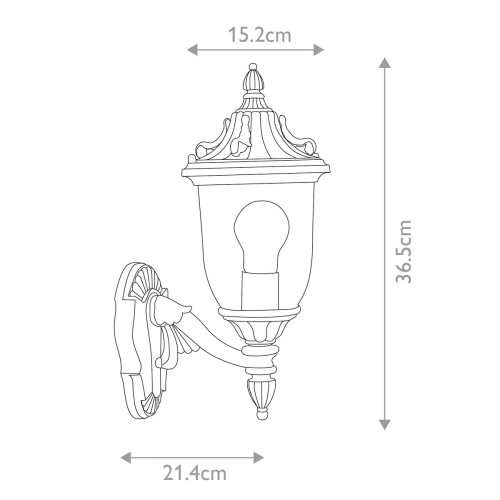 Latarnia naścienna Elkstone - 1 źródło światła - Grynszpan