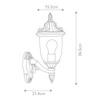 Latarnia naścienna Elkstone - 1 źródło światła - Grynszpan