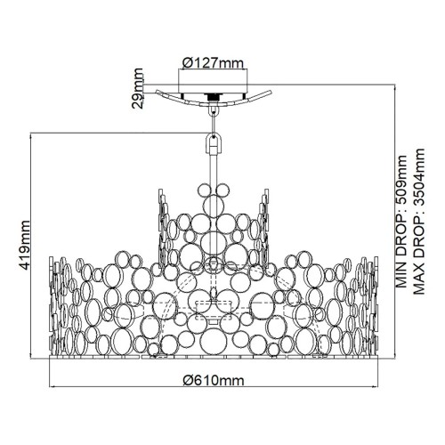 Żyrandol Anya - 6 źródeł światła - Srebrny