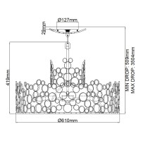 Żyrandol Anya - 6 źródeł światła - Srebrny