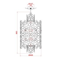 Lampa wisząca Anya - 6 źródeł światła - Srebrny
