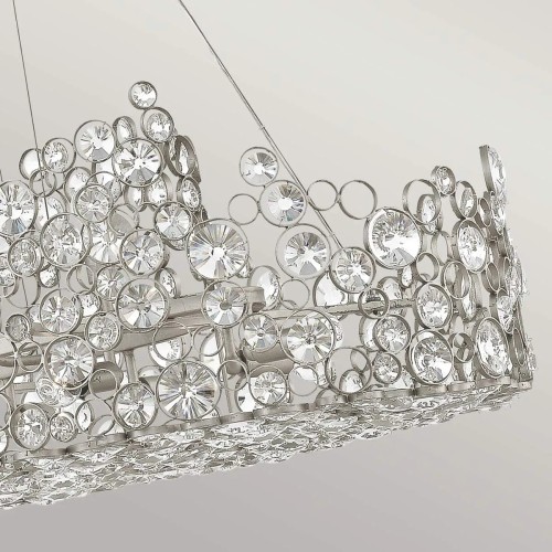 Lampa wyspowa Anya - 10 źródeł światła - Srebrny